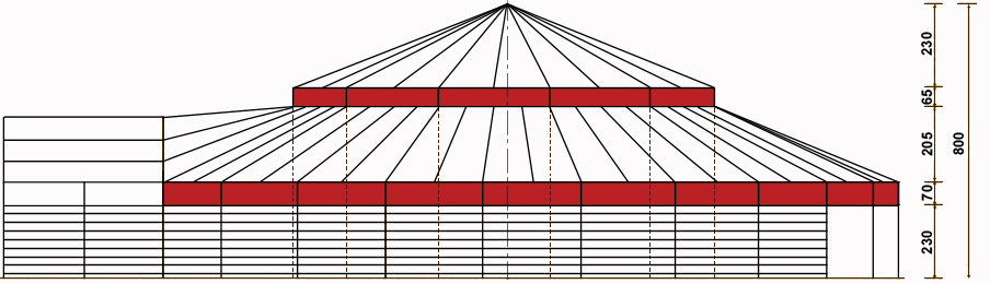 Het Speigelpalijs - Mirror tent Victoria - Side view